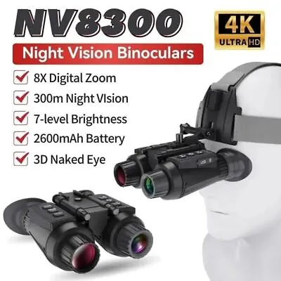 NV8300 /NV8000 1080P 4K Night Vision Binoculars Infrared Head Mounted Goggles US • $155.99