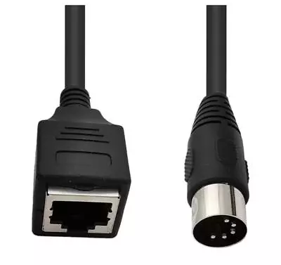 5-Pin Din MIDI Male To RJ45 8P8C Female Data Cable Connector 1m • £8.95