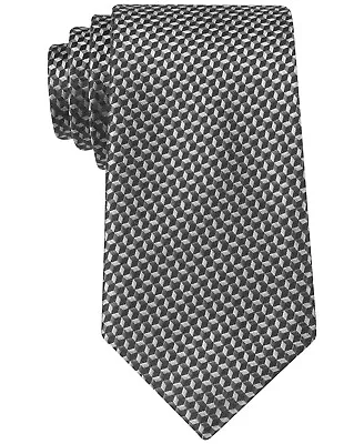 MICHAEL KORS Silk Linked Hexagon Charcoal Gray Neat Tie New Free Shipping • $17