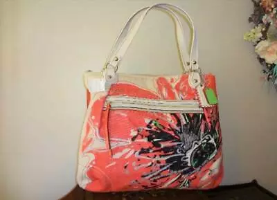 NWT  Coach PoPPy Placed Flower Rare Tote Shopper Purse Handbag 19029 • $149.99
