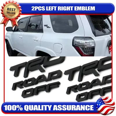 2Pcs Left & Right 4Runner Off Road Badge Side Quarter Emblem Kit  Matte Black • $32.99