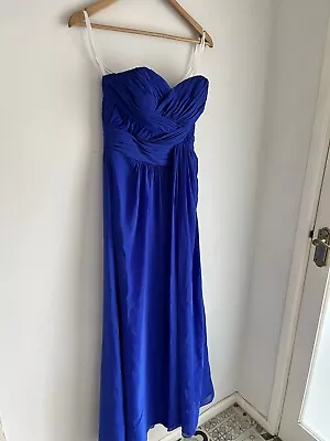 Prom Dress Size 6 Blue Maxi Dress Prom Or Bridesmaids Strapless 🍃charity🍃 • £10