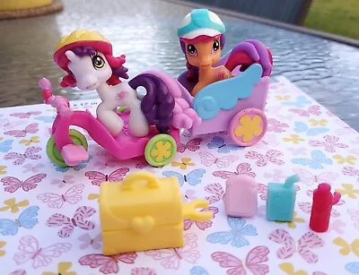 MLP G3.5 Scootaloo & Sweetie Belle 2009 Ponyville Tricycle Playset  • $15
