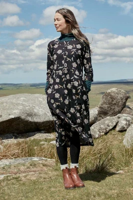 £18.75 • Buy Seasalt Women's Dress - Black Millgrain A-line Dress - Regular - Marble Flower O