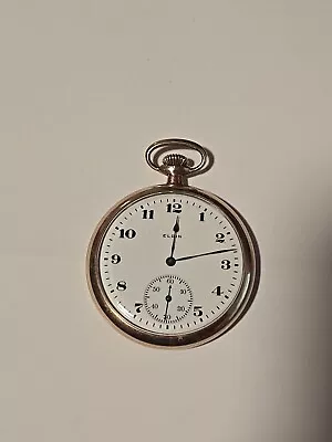 Elgin 1921 15j Size 12s Gold Filled Open Face Pocket Watch Running • $28