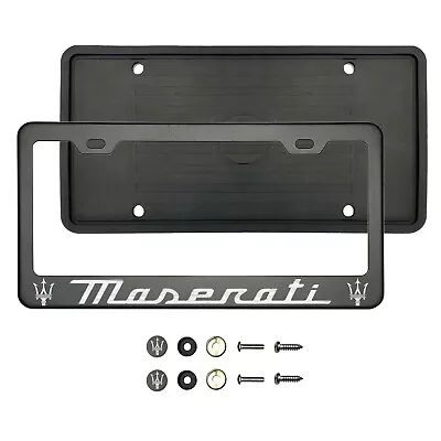 Mas3rati Laser Etched Matte Black Stainless Steel License Frame Silicone Guard • $34