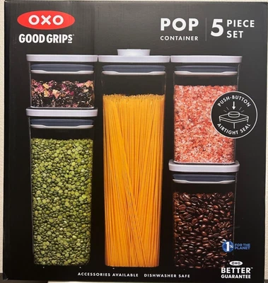 $54.99 • Buy OXO Good Grips 5 Piece Food Storage POP Container Set Airtight BPA FREE NEW