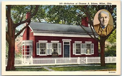 Postcard - Birthplace Of Thomas A. Edison - Milan Ohio • $8.39