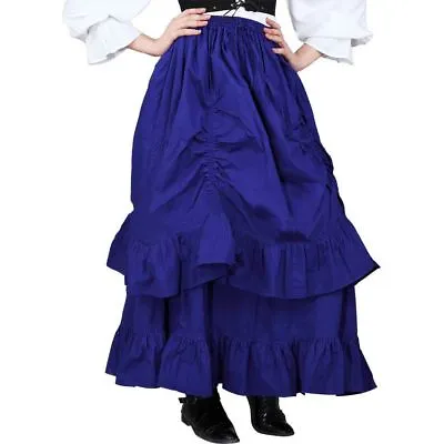 Women's Plus Blue Ruffled Steampunk Victorian Pirate Wench Costume Layered Skirt • $29.68