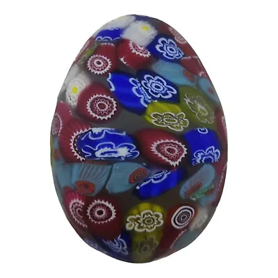 Rare Vintage Matte Millefiori Egg Shape Murano Paperweight • $79.98