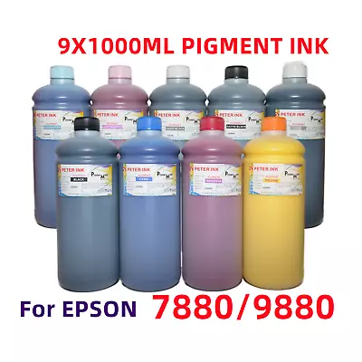 9X1Liter Premium Pigment Refill Ink For Stylus Pro 9880 7880 9800 7800 Printer * • $599.99