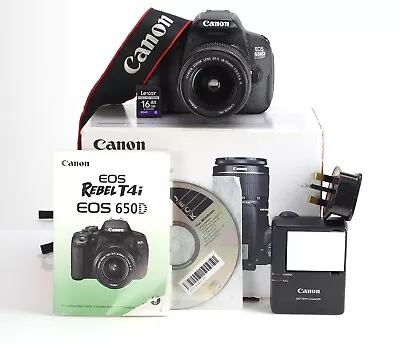 Canon EOS 650D DSLR Camera & Canon EF-S 18-55mm IS Lens Kit Boxed 9947 Shots • £229.99