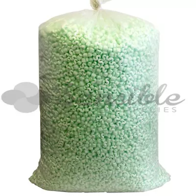 Green PACKING PEANUTS Recycled *Any Qty* VOID FILL Value/Loose Chips/Polystyrene • £66