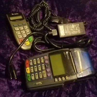 Verifone Omni 3750 Credit Card Terminal & Power Supply & Pinpad Pin Reader • $24.95