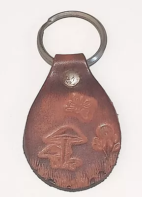 Leather Key Ring/Key Fob~Mushrooms~Butterfly~Flower~Hippie~Retro~Vintage • $12.99
