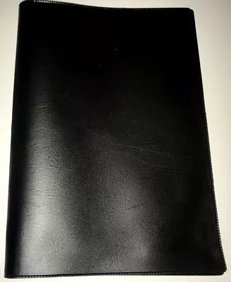 A5 BLACK LEATHER LOOK CAR DOCUMENT HOLDER + CARD POCKET - UN Printed • £3.99