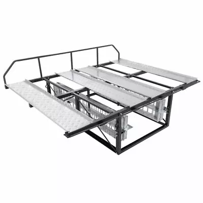 Pickup Truck Bed Double ATV Carrier Rack With Loading Ramps 2000 Lb Capacity • $1674.99