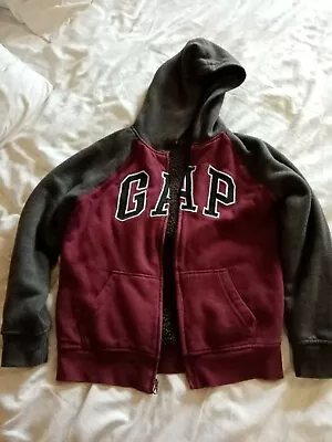 £20 • Buy Gap Boys Grey And Maroon Hoodie With Faux Fur Lining Size L
