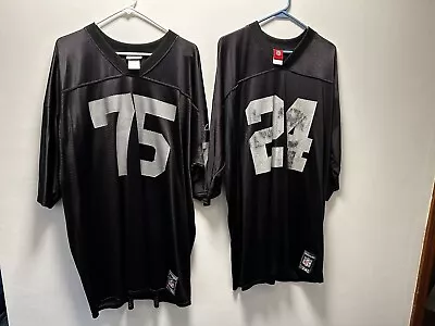 Vintage Oakland Raiders #24 Charles Woodson #75 Chris Cooper Jersey Men’s 2XL • $24.95