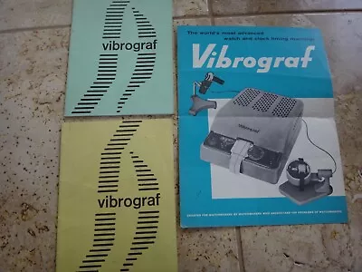 Vintage Vibrograf S32 S390 Timing Machine Instruction Manual Booklet Lot • $22