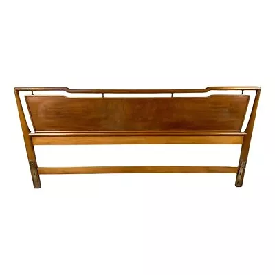 John Widdicomb Mid Century Modern King Size Walnut And Brass Headboard • $3500