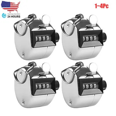 1~4PC 4-Digit Number Dual Clicker Golf Hand Tally Counter Metal Handy Convenient • $6.74