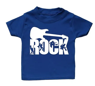 Rock T Shirt Funny Baby Cute Boy Girl Present Kid Funky Gift Babies Music Guitar • £11.95