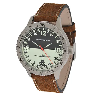 Messerschmitt Quartz Aviator Watch ME-108DR24 LB Night & Day Aristo Pilot 24h • $386.38