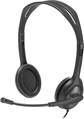 Logitech H111 Wired Stereo Headset With Mic 3.5mm Jack PC Mac Chrome Laptop • $11.99