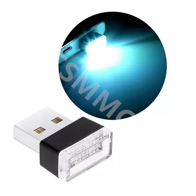 Mini LED USB Car Light Atmosphere Ambient Lamp Ice Blue For Interior Accessories • $11.89