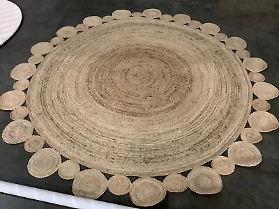 NATURAL 8' X 8' Round Flaw In Rug Reduced Price 1172667299 NFB307A-8R • $111