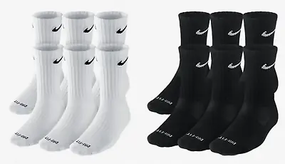 Mens NIKE Everyday Performance PLUS Crew Socks Pick 1 - 3 - 6 Pairs Dri Fit NEW • $11.49