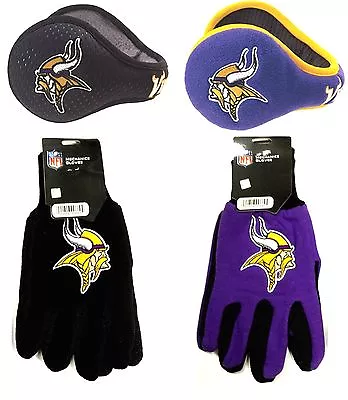 NFL Minnesota Vikings 180s Winter Ear Warmers & Utility Glove Holiday Gift Set • $39.99