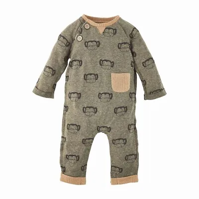 Mud Pie Baby Boy Safari Monkey One Piece Outfit Size 9-12 M NEW • $19.95