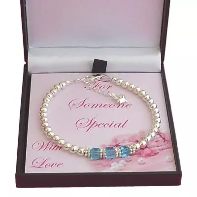 £9.99 • Buy Birthstone Bracelet, With Card Gift For Special Friend, Mum, Daughter, Nanny Etc