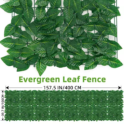 4M Roll Artificial Hedge Garden Fake Ivy Leaf Privacy Fence Screening Wall Panel • £22.96