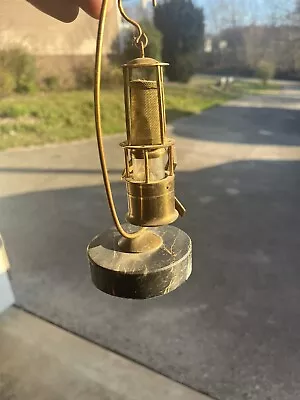 VINTAGE  MINER'S BRASS  MINER'S LATERN /  LAMP On Stand West Germany • $199.99