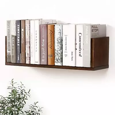 Floating Bookshelf Hanging FAS Grade Natural Solid Wood Shelves U-Shaped Floa... • $56.28