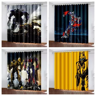 3D Transformers Curtains Boys Curtains Bedroom Blackout Curtains Ring Top Eyelet • £31.20