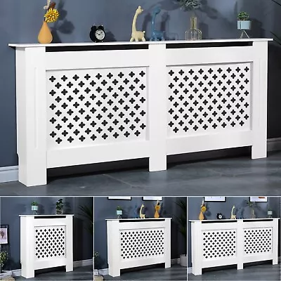 White Radiator Cover Cabinet Small Large MDF Wood Grill Traditional Furniture • £49.99