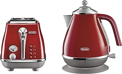 De Longhi Icona Capitals Breakfast Bundle: Toaster & Kettle (Tokyo Red) • $331.88