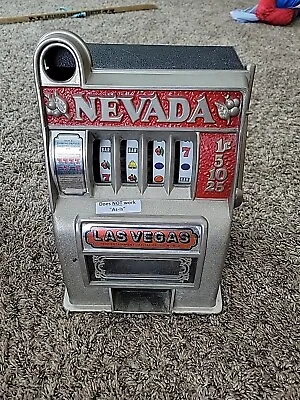 Vtg Mini Table Top Slot Machine/ Bank - Las Vegas Nevada 1980s - Does Not Work • $39.99