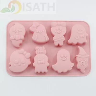 Helloween Ghost Silicone Soap Mold Candy Chocolate Fondant Tray ICE Cube • $7.49