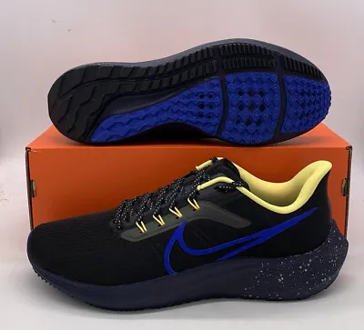 Nike Air Zoom Pegasus 39 Black Blue Running Sneakers DZ4846-001 Mens Size • $100