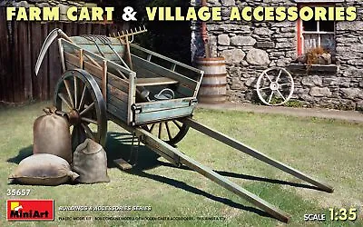 Miniart 1/35 Farm Cart With Village Accessories # 35657 • £15.50