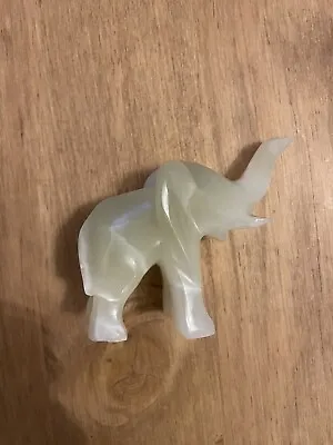 Elephant Ornament Onyx Figure Marble Small Unique Lucky Gift Rare 7 Cm Diameter • £14.99