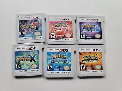 $239.95 • Buy Pokemon X + Y + Alpha Sapphire + Omega Ruby + ULTRA Sun + Moon Nintendo 3DS Lot
