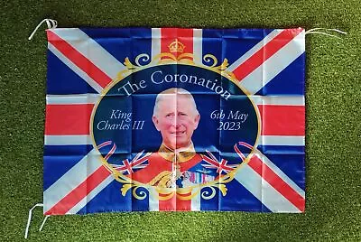 £3.89 • Buy King Charles Coronation Flag Union Jack Banner Street Party Decor 33 X 22 Inch
