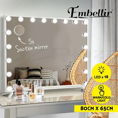 Embellir Makeup Mirror Hollywood 80x65cm 18 LED With Light Vanity Dimmable Wall • $105.95