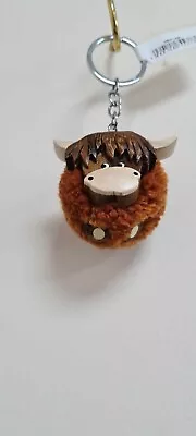 Best Quality Highland Cow Pom Pom Keyring - A Great Christmas Stocking Filler • £4.39